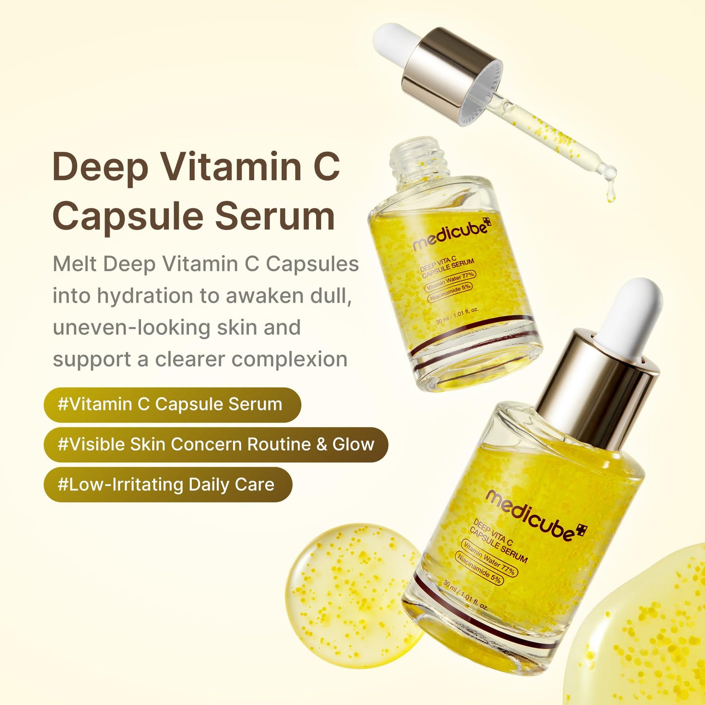 medicube Deep Vitamin C Capsule Serum | Hydrating Vitamin C Serum for Dull & Uneven-Looking Skin with Visible Concerns - Maple Wellness Supplements