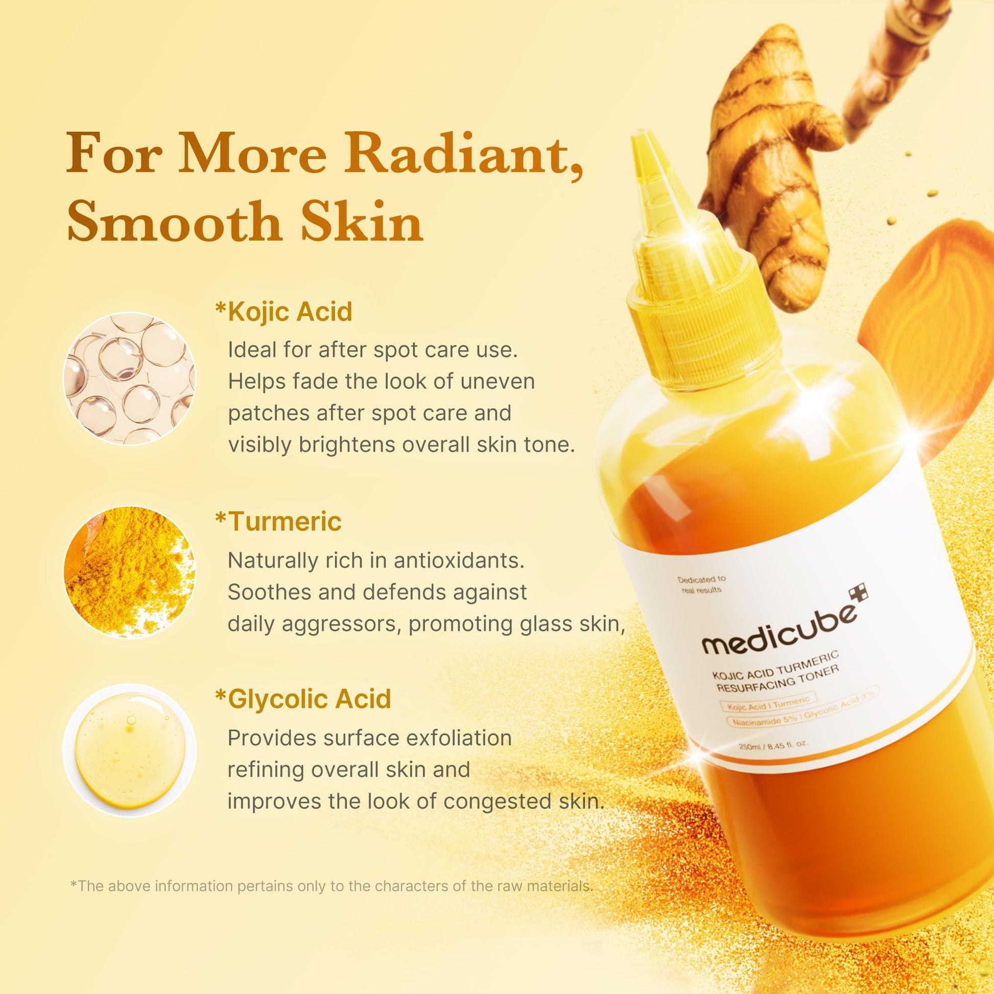 medicube Kojic Acid Turmeric Smoothing Toner for Face & Body | Lightweight Toner for Balancing Uneven Skin Tone & Texture - Maple Wellness Supplements