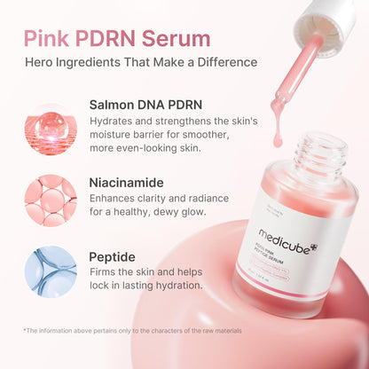 medicube PDRN Pink Peptide Serum with Salmon DNA | Pink Glow Serum with Peptides - Maple Wellness Supplements
