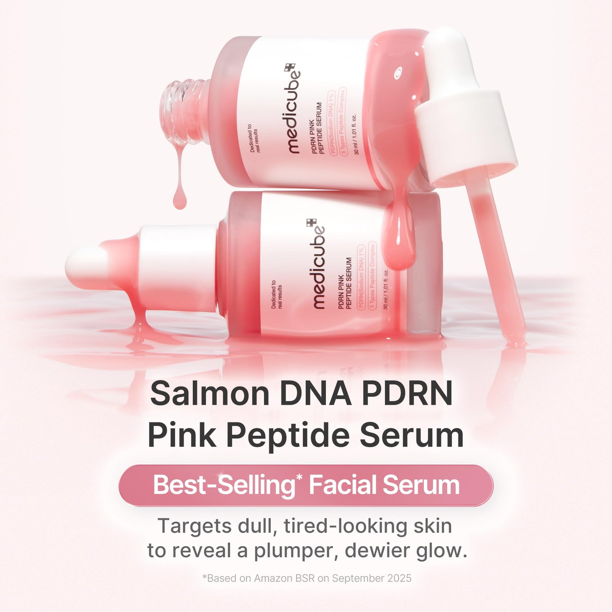 medicube PDRN Pink Peptide Serum with Salmon DNA | Pink Glow Serum with Peptides - Maple Wellness Supplements