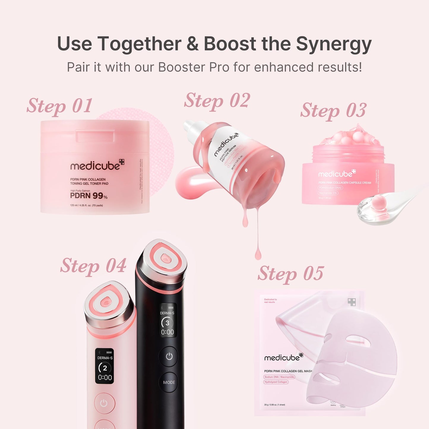medicube PDRN Pink Peptide Serum with Salmon DNA | Pink Glow Serum with Peptides - Maple Wellness Supplements
