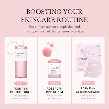 medicube PDRN Toner Rose PDRN Peptide Toner | Lightweight & Watery Type for Skin Boosting, Soothing and Calming, Uneven Skin Tone | with Rose, Peptide, Niacinamide | Korean Skincare, 8.45 fl.oz - Maple Wellness Supplements