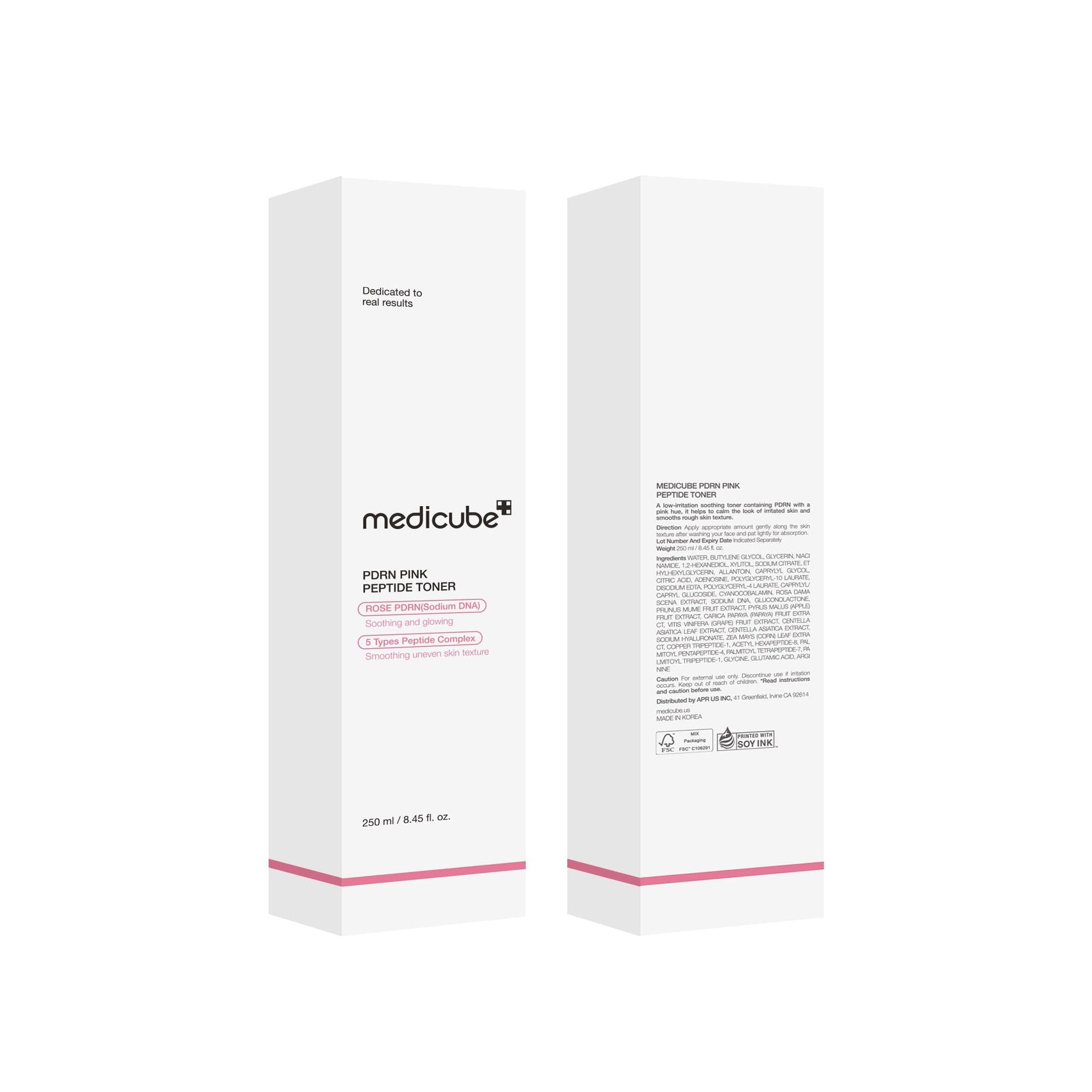 medicube PDRN Toner Rose PDRN Peptide Toner | Lightweight & Watery Type for Skin Boosting, Soothing and Calming, Uneven Skin Tone | with Rose, Peptide, Niacinamide | Korean Skincare, 8.45 fl.oz - Maple Wellness Supplements
