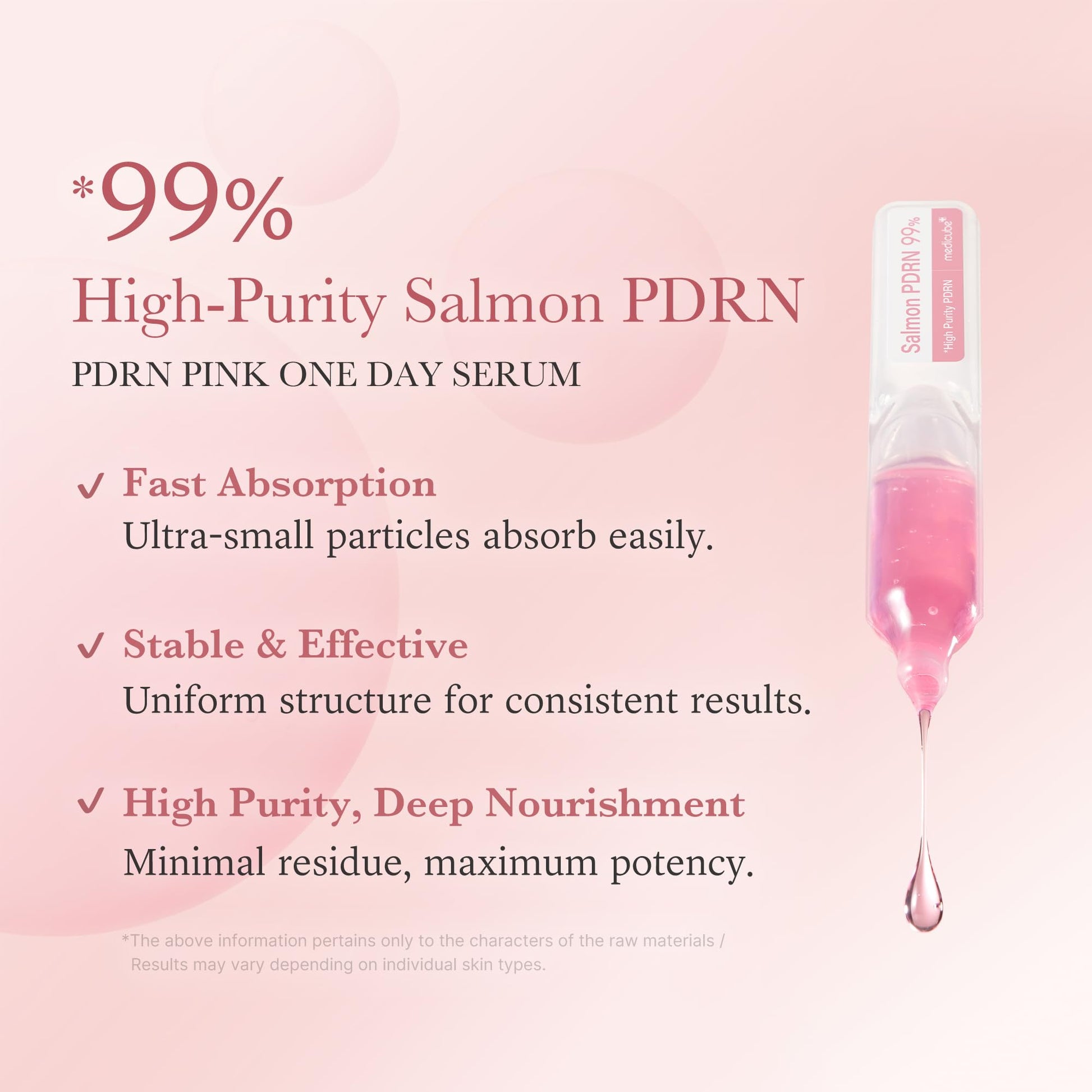 medicube Salmon DNA PDRN Pink One Day Serum | 99% Salmon DNA PDRN Intensive Ampoule, Collagen, Glutathione - Maple Wellness Supplements