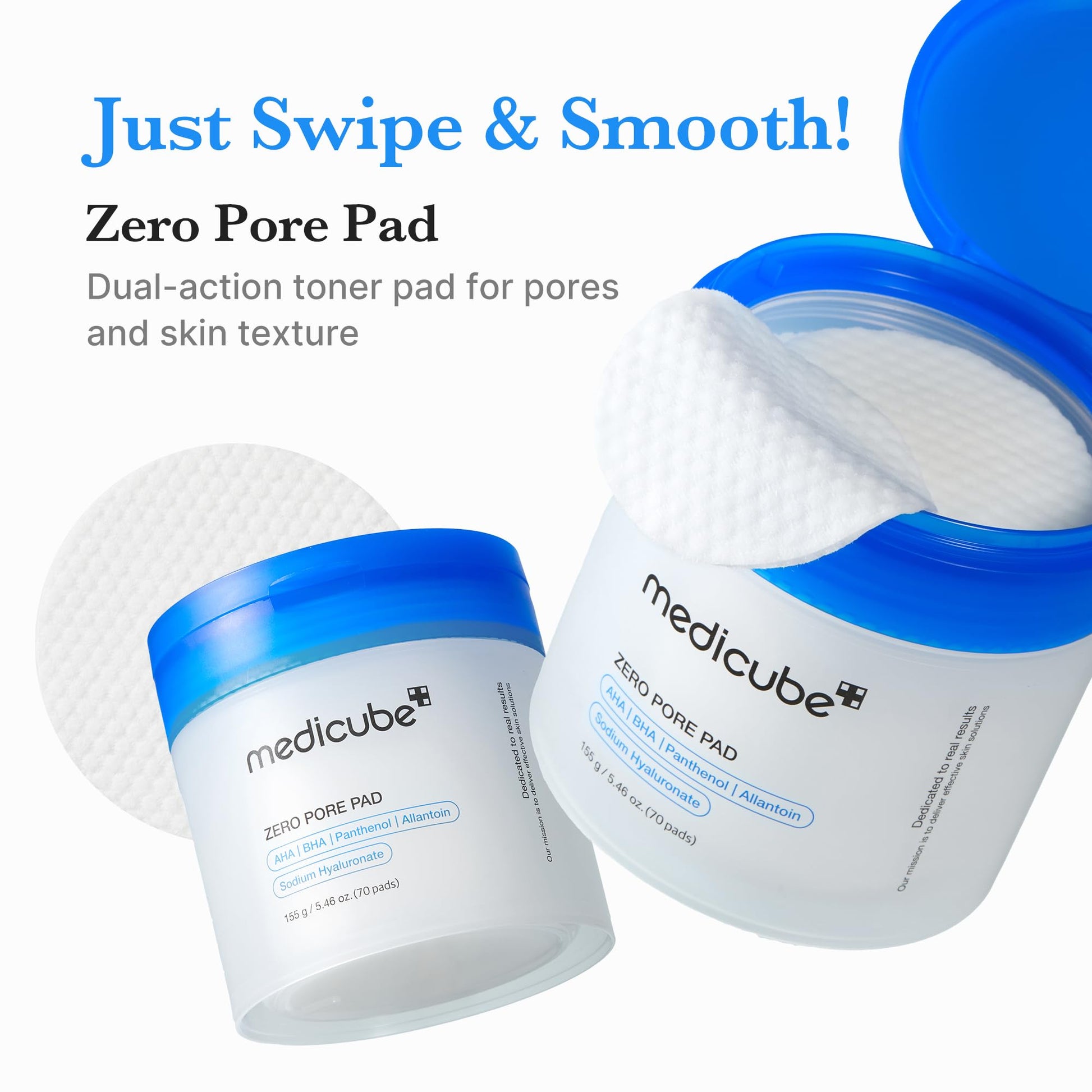 medicube Toner Pads Zero Pore Pad 2.0 | Dual-Textured Facial Pad for Exfoliation and Pore Care with 4.5% AHA Lactic Acid - Maple Wellness Supplements