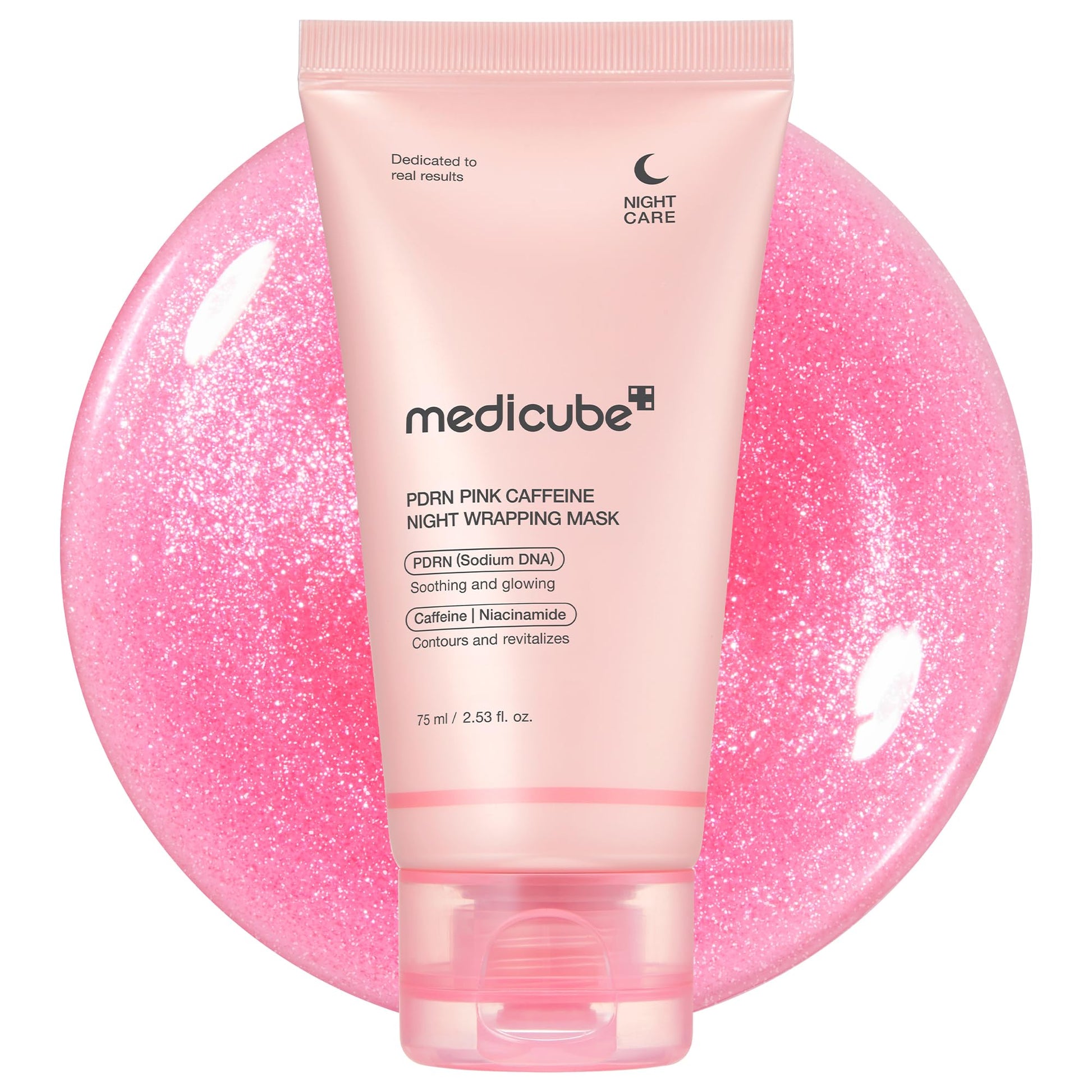 medicube Wrapping Mask PDRN Caffeine Overnight Peel Off Facial Mask | Firming, Depuffing & Hydration | Caffeine, Collagen For Refined, Glass Skin & Face Contour Support | Korean Skin Care, 2.53 fl.oz - Maple Wellness Supplements