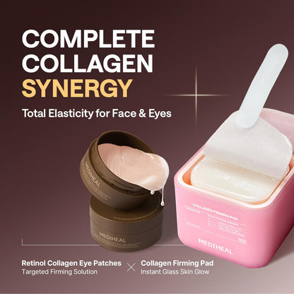 Mediheal Retinol Collagen Under Eye Patches - Korean Hydrogel Eye Pads (60 patches) with 95% Retinol & Collagen - Maple Wellness Supplements