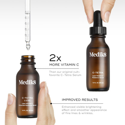 Medik8 C-Tetra Luxe - Balancing Vitamin C Serum For Face - Smooths Fine Lines and Wrinkles - Face Serum with Squalane - Vegan and Gluten Free - 1.0 oz - Maple Wellness Supplements