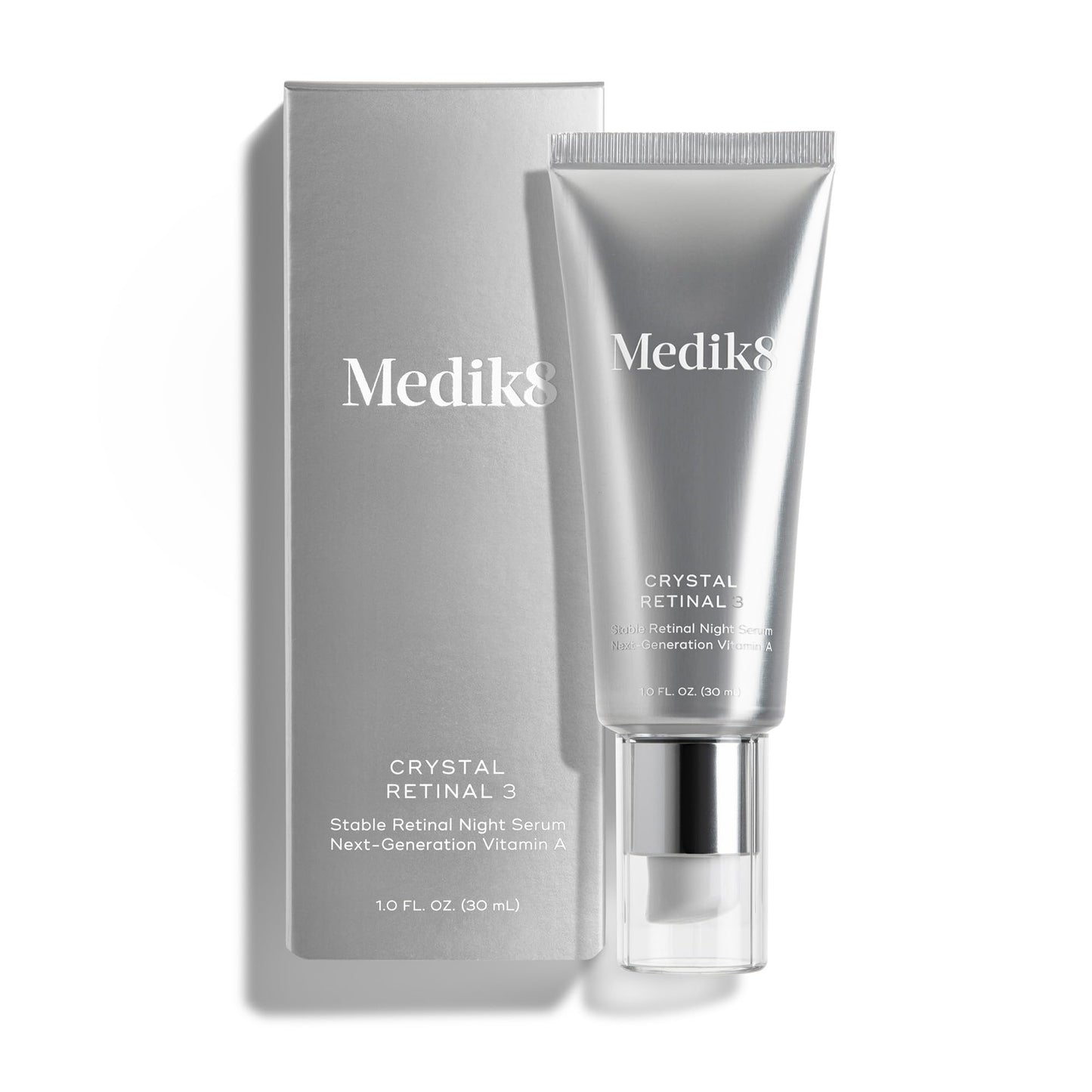 Medik8 Crystal Retinal 3 - Firming, Advanced Skin Retinaldehyde Face Serum - Night Serum with Hyaluronic Acid and Vitamin E - Gluten Free - 1 oz - Maple Wellness Supplements