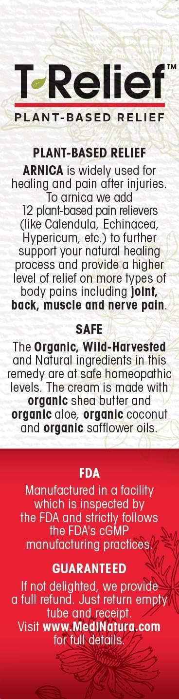 MediNatura T-Relief Extra Strength Discomfort Relief Gel-Extra-Strength Arnica Gel for Fast-Acting Relief-Supports Mobility & Body Aches-Homeopathic & Plant-Based-Paraben-Free-Non-Sticky - 2 oz - Maple Wellness Supplements