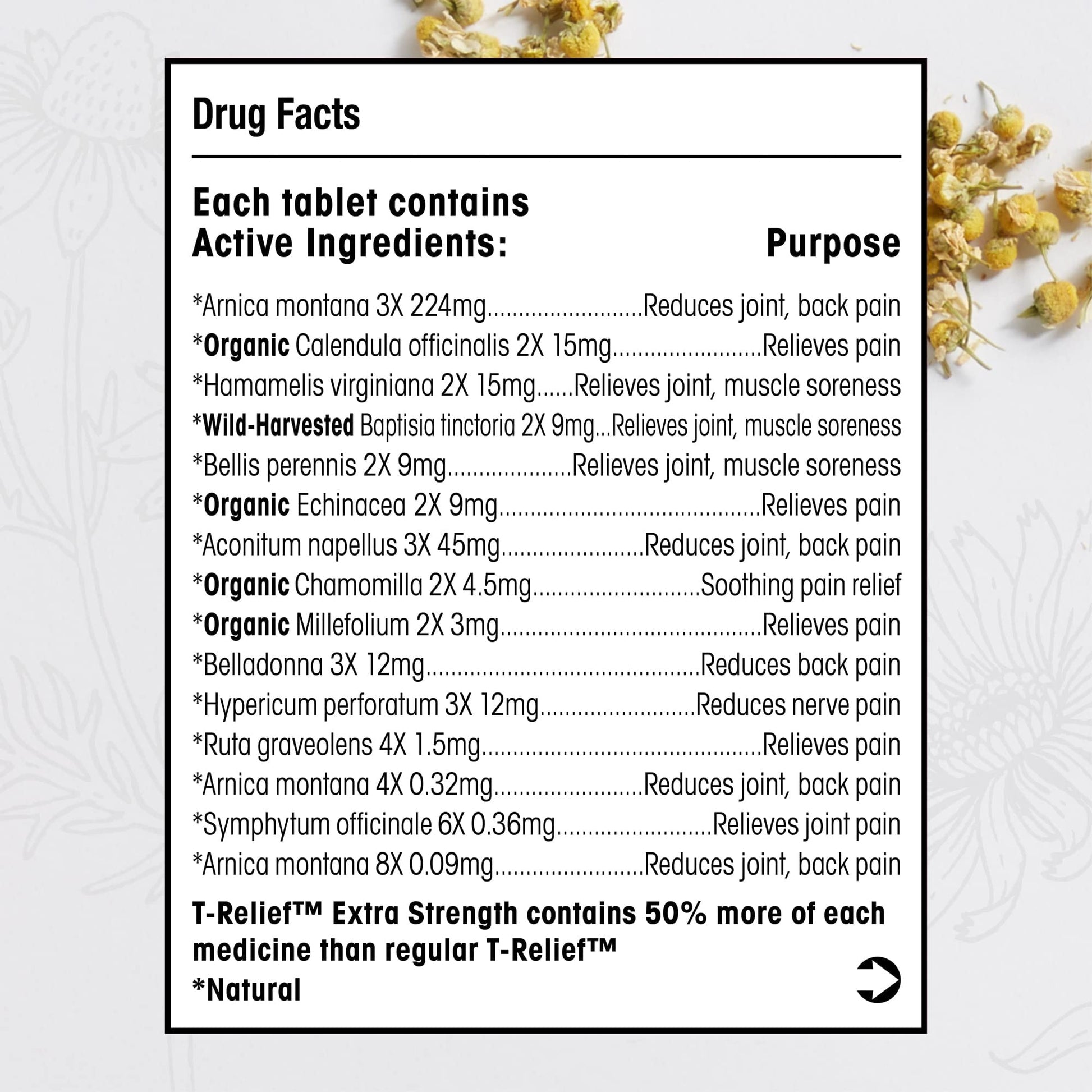 MediNatura T-Relief Extra Strength Pain Relief Arnica +12 Plant-Based Pain Relievers 100ct Tablets T-Relief Extra Strength Pain Relief 3oz Cream Bundle - Maple Wellness Supplements
