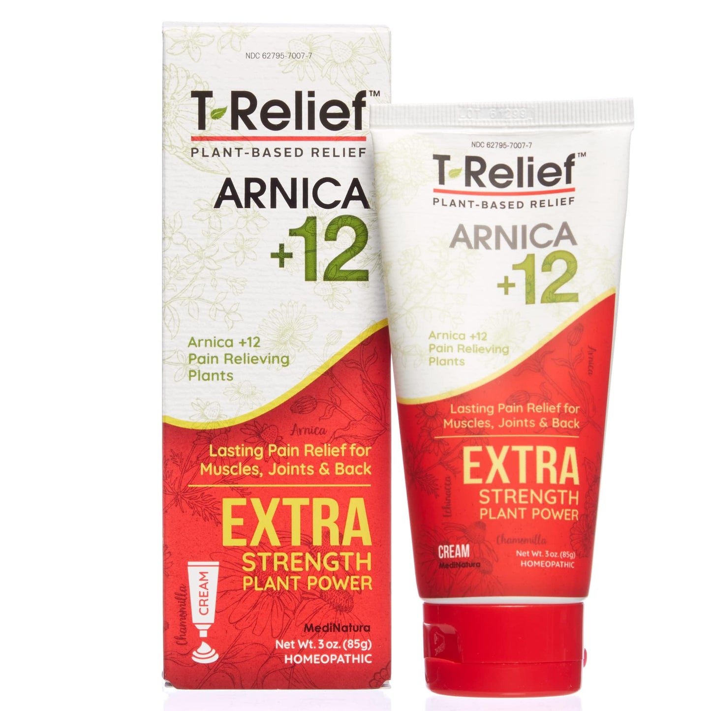 MediNatura T-Relief Extra Strength Pain Relief Arnica +12 Plant-Based Pain Relievers 100ct Tablets T-Relief Extra Strength Pain Relief 3oz Cream Bundle - Maple Wellness Supplements