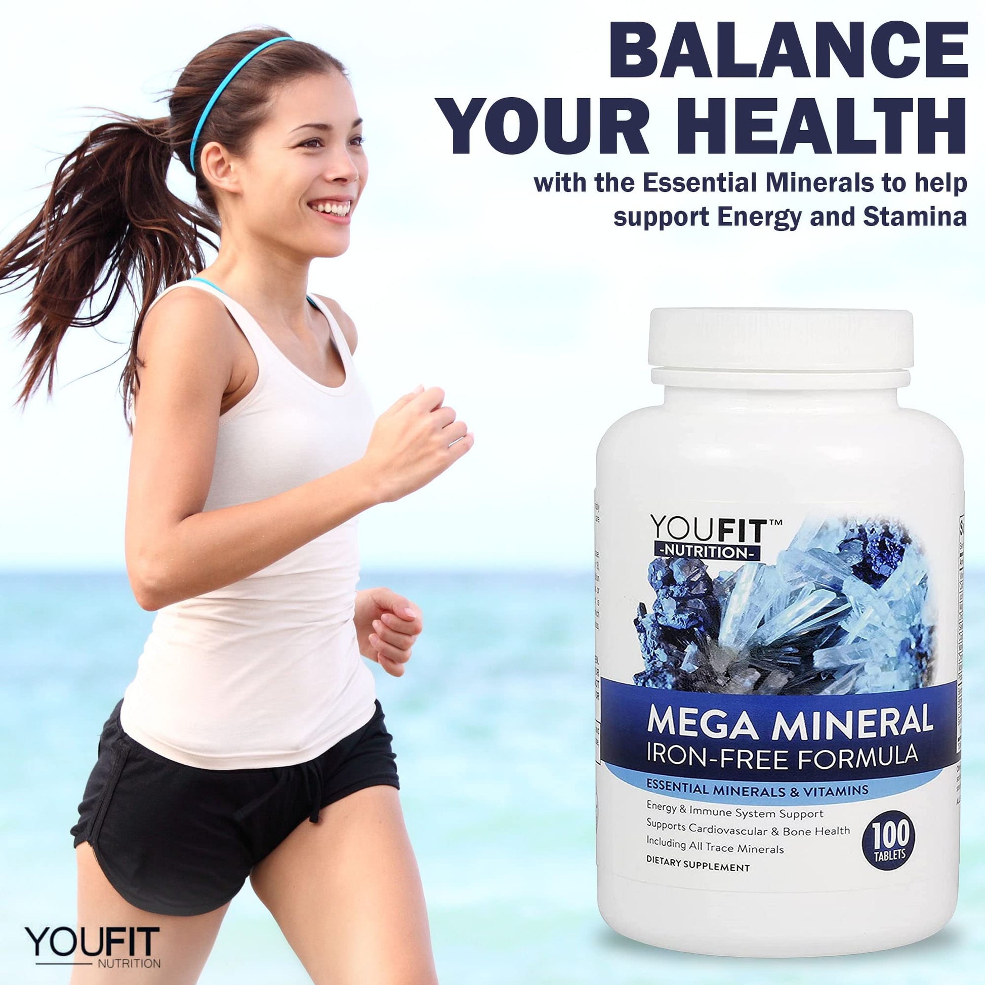 Mega Minerals Supplement by Youfit Nutrition | Trace Minerals | Premium Formula with Source of Minerals and Immune Health Support | Iron Free | All in One - Maple Wellness Supplements