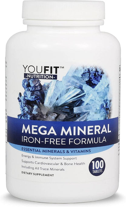 Mega Minerals Supplement by Youfit Nutrition | Trace Minerals | Premium Formula with Source of Minerals and Immune Health Support | Iron Free | All in One - Maple Wellness Supplements