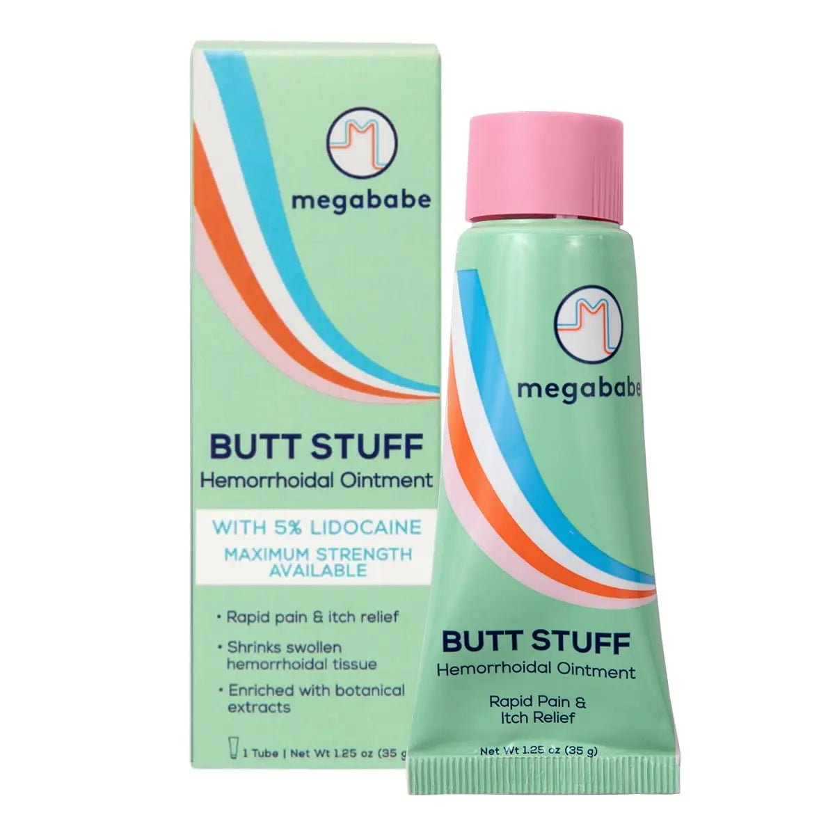 Megababe Hemorrhoidal Ointment | with 5% Lidocaine | Rapid Pain & Itch Relief | Shrinks Swollen Hemorrhoidal Tissue | 1.25 oz - Maple Wellness Supplements