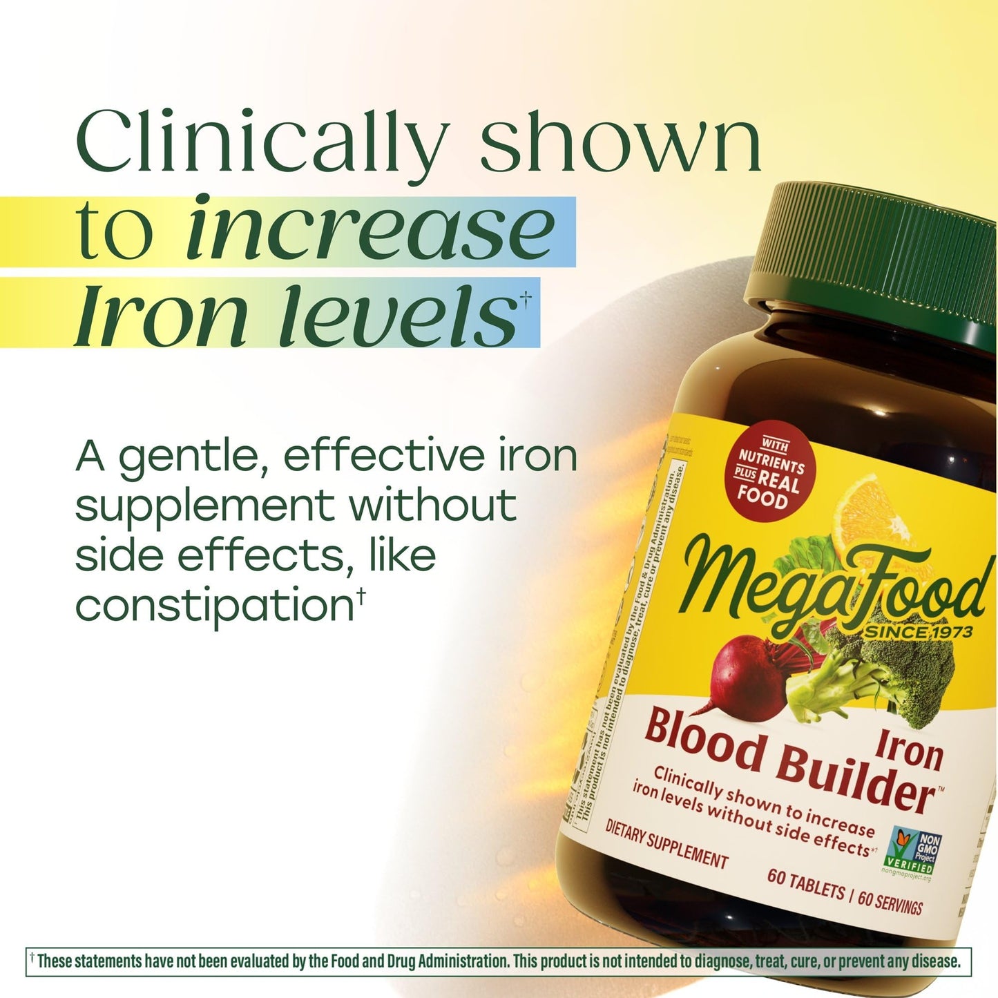 MegaFood Blood Builder Iron Supplement for Women & Men - Increase Iron Levels Without Side Effects - Combats Fatigue - with Vitamin B12, Folic Acid - Maple Wellness Supplements