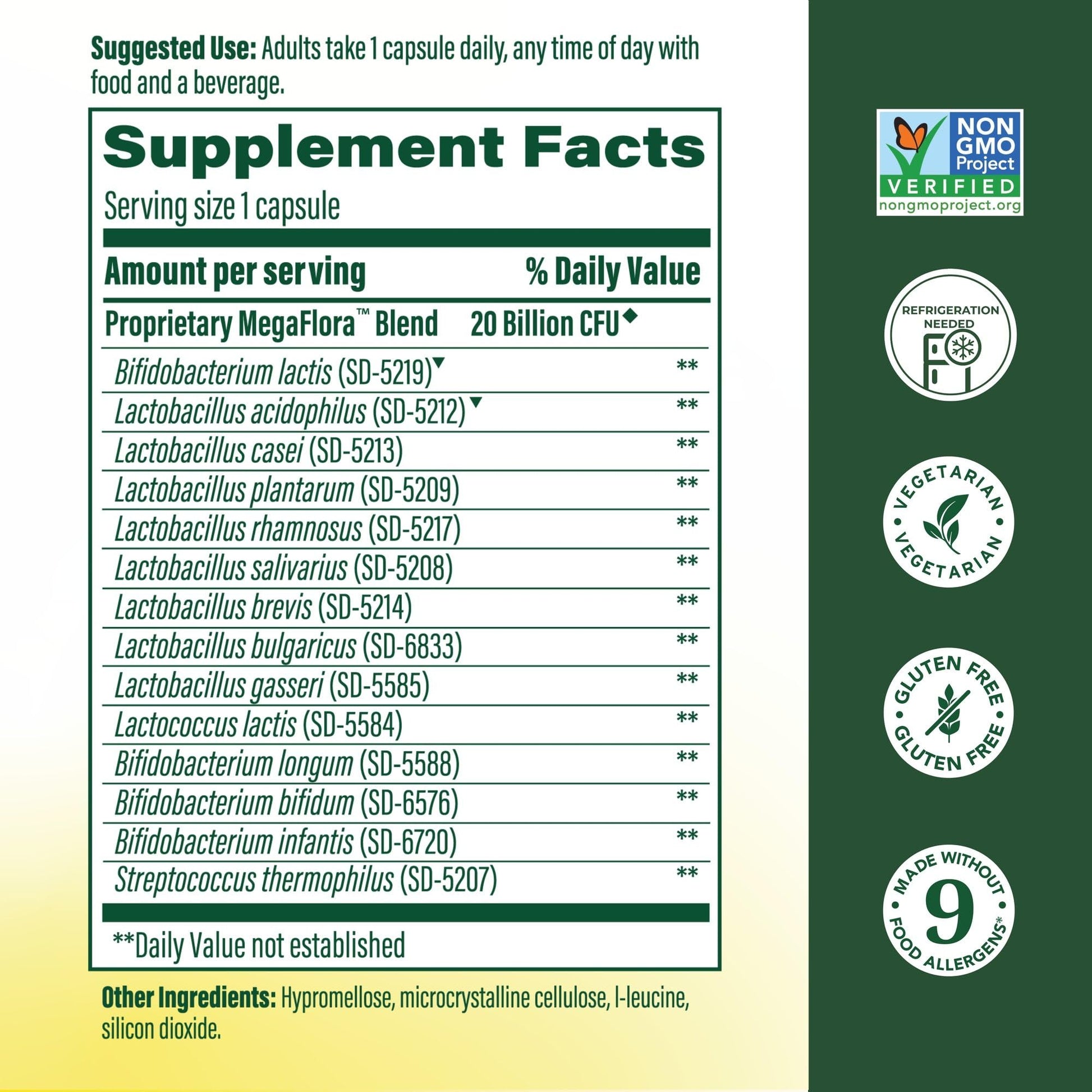 MegaFood MegaFlora Probiotic - Probiotics for Women Digestive Health - Immune Support Supplement - 20 Billion CFU - 14 Strains - Non-GMO - Maple Wellness Supplements