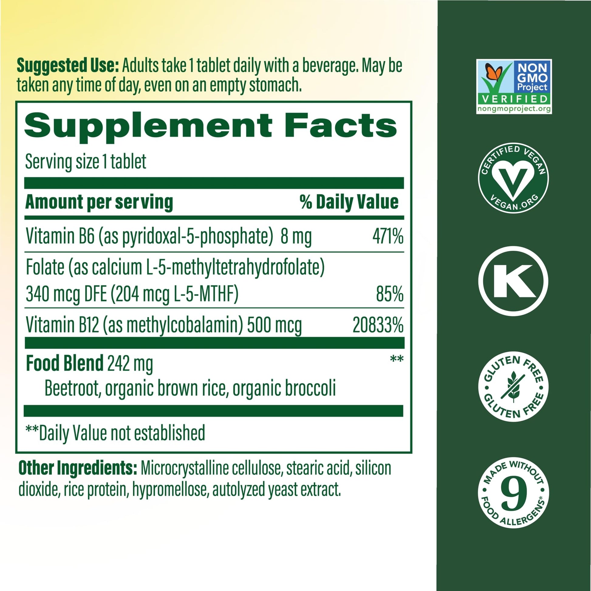 MegaFood Methyl B12 - Vegan - Includes Methyl Folate, Vitamin B12 & B6 - Supports Cellular Energy Production, Nervous System Health - Maple Wellness Supplements