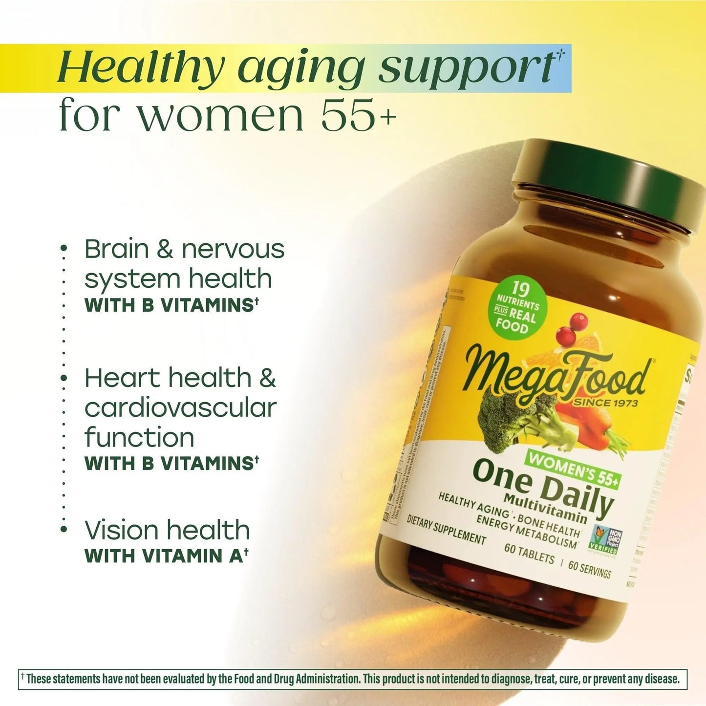 MegaFood Multivitamin for Women 55+ One Daily Womens Multivitamin with Vitamin D3, C, Zinc & Bioavailable Vitamin B12 & Folate - Maple Wellness Supplements