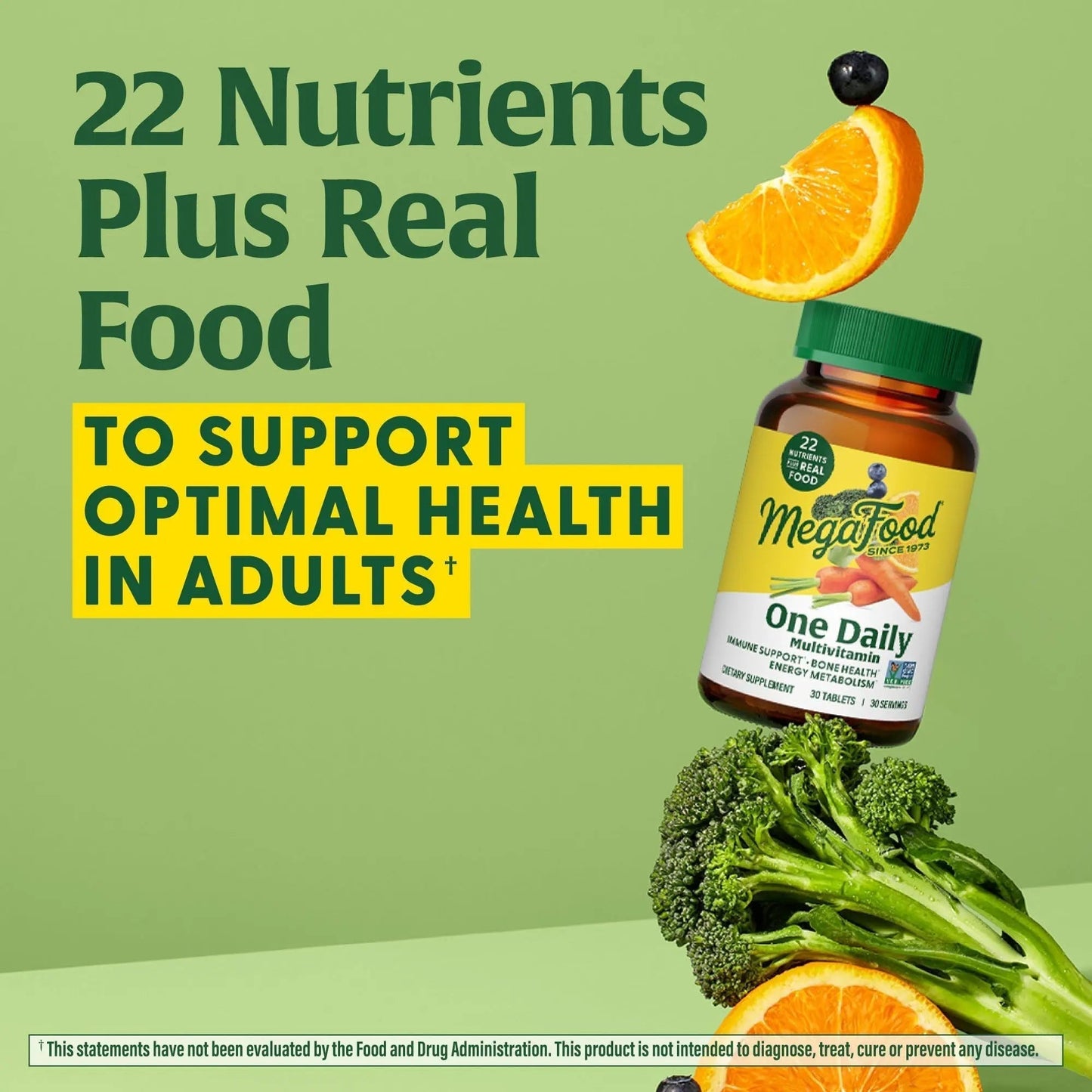 MegaFood One Daily Multivitamin for Women and Men, Immune Support Supplement with Real Food, Vitamin C & Vitamin B, Bone Health, Cellular Energy Metabolism, Vegetarian - Maple Wellness Supplements