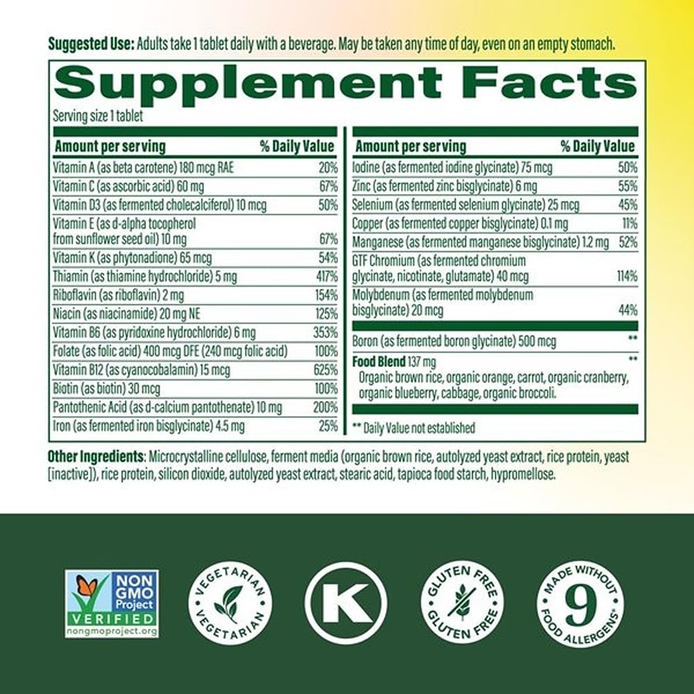 MegaFood One Daily Multivitamin for Women and Men, Immune Support Supplement with Real Food, Vitamin C & Vitamin B, Bone Health, Cellular Energy Metabolism, Vegetarian, Non-GMO, 90 Tablets - Maple Wellness Supplements