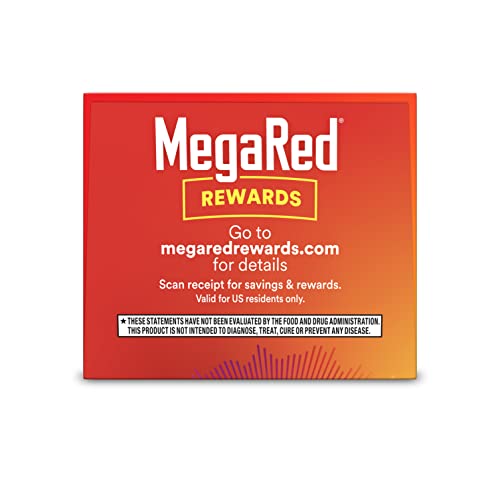 MegaRed Antarctic Krill Oil 500mg Omega 3 Fatty Acid Supplement, Extra Strength EPA & DHA Krill Oil Softgels (90cnt Box), Astaxanthin - Maple Wellness Supplements