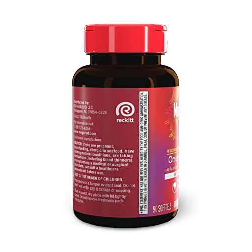 MegaRed Antarctic Krill Oil 500mg Omega 3 Fatty Acid Supplement, Extra Strength EPA & DHA Krill Oil Softgels (90cnt Box), Astaxanthin - Maple Wellness Supplements