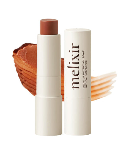 Melixir Vegan Lip Butter (12 Colors), Hydrating Tinted Lip Balm Stick, Bee-Free, Petrolatum-Free, Plant-Based, Moisturizes Dry & Chapped Lips With Shea Butter, Sheer, Natural Finish - 12 Caramel - Maple Wellness Supplements