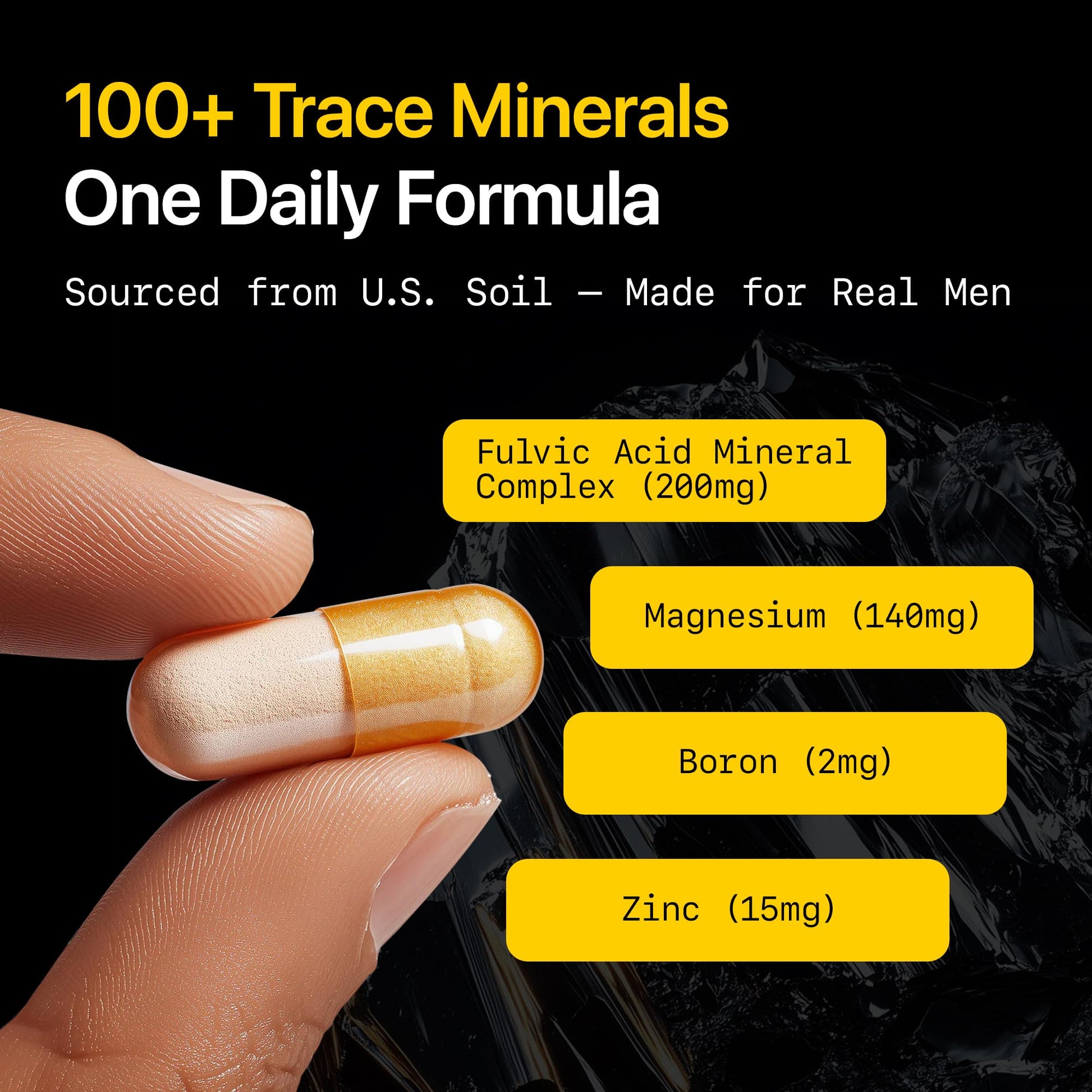 Menerals Mens Multivitamin – Powerful All in One Mineral Supplement for Men – Natural Trace Minerals with Fulvic Acid from Rich American Soil - Maple Wellness Supplements