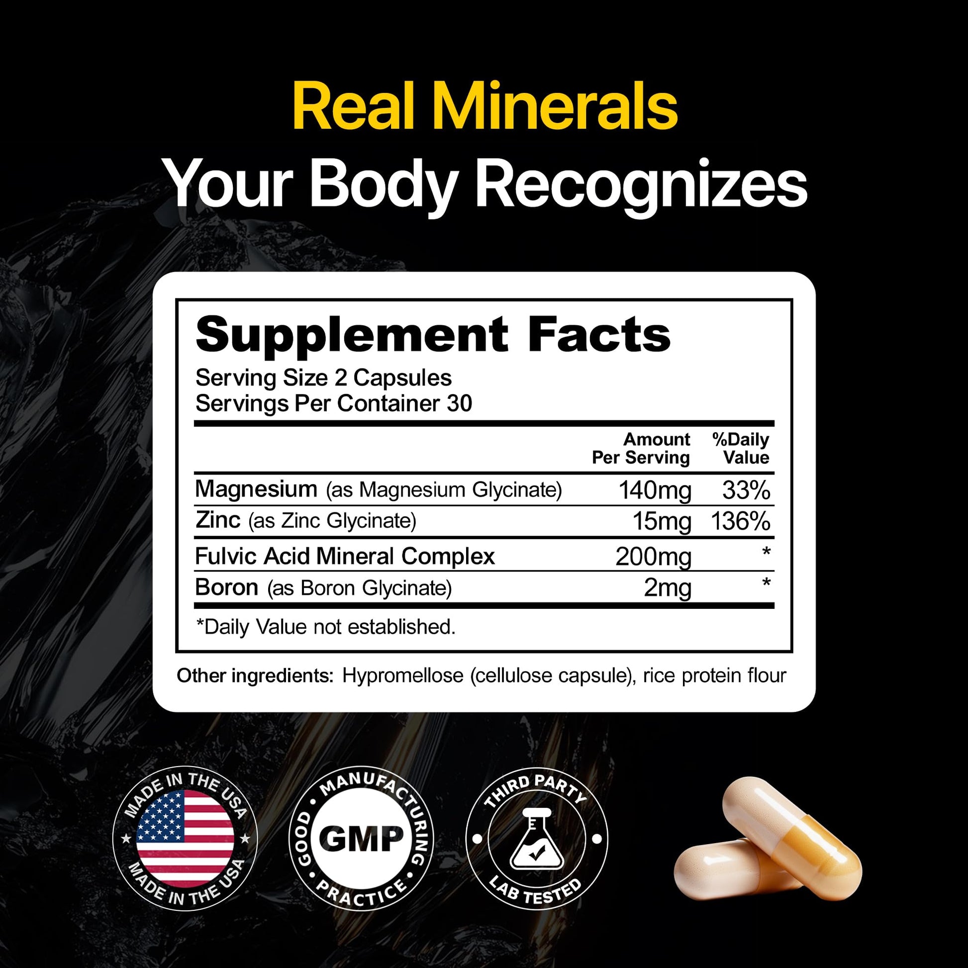 Menerals Mens Multivitamin – Powerful All in One Mineral Supplement for Men – Natural Trace Minerals with Fulvic Acid from Rich American Soil - Maple Wellness Supplements
