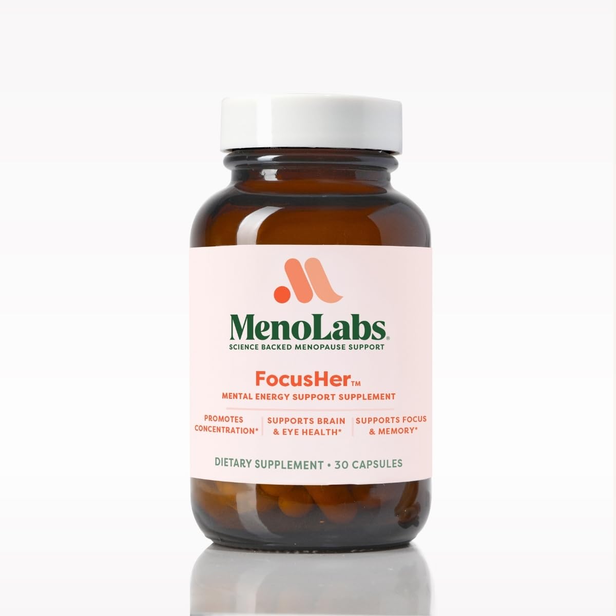 MENOLABS® FocusHer™ Mental Energy Support Supplement – Caffeine-Free Focus, Concentration & Memory – enXtra® & Lutemax 2020® – Menopause, Brain & Eye Health – 30 Capsules, 30-Day Supply - Maple Wellness Supplements