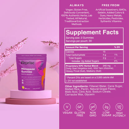 Menopause Gummies for Women | Healthy, Balanced Hormones | Reduce Hot Flashes, Night Sweats | Boosts Mood, Vitality, Energy| Dong Quai, Wild Yam, Mulberry, Privet Fruit | Low Sugar Chews, 60 Gummies - Maple Wellness Supplements