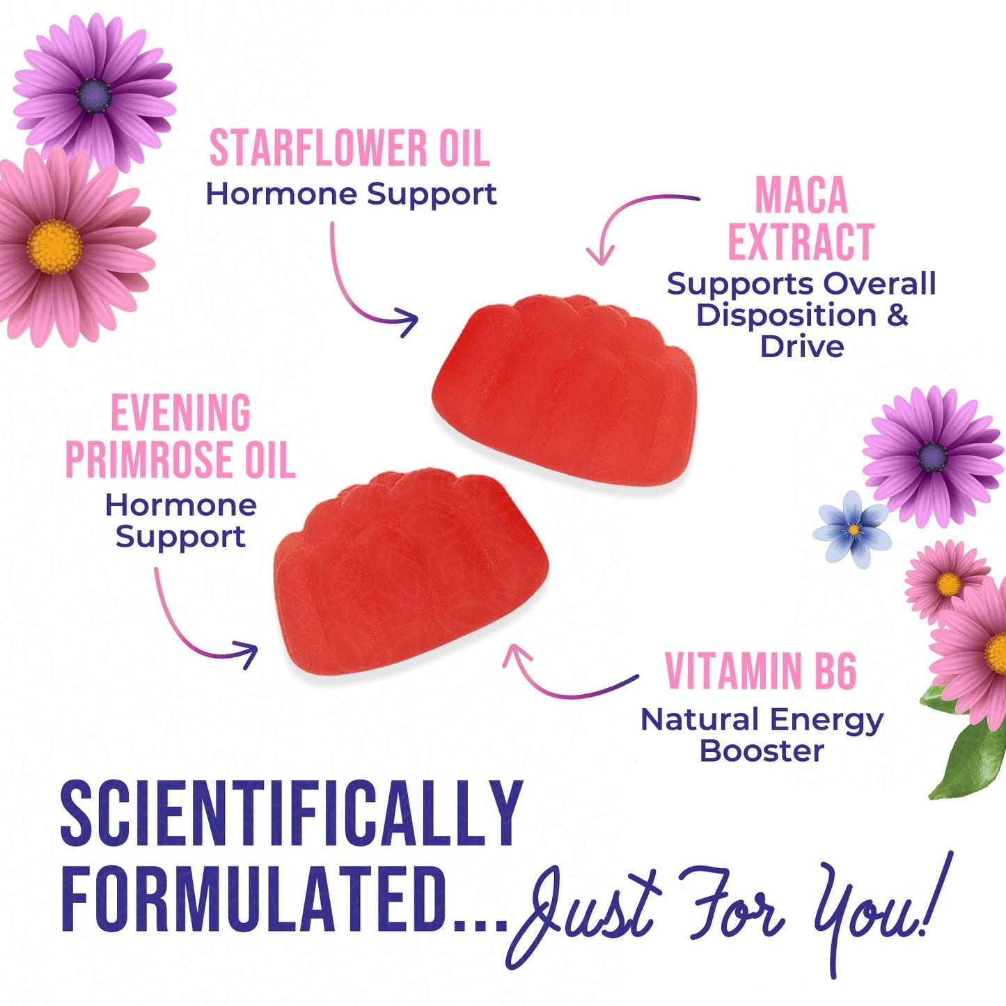 Menopause Supplement for Women - Complete Multi-Benefit Menopause Relief Gummy for Mild Hot Flashes & Night Sweats, Natural Balance & Energy Support, Menopausal Vitamins, Gluten Free - 60 Gummies - Maple Wellness Supplements