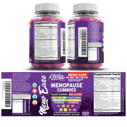 Menopause Supplement for Women Gummies with Black Cohosh, Wild Yam, DIM, Magnesium, Red Clover Chasteberry for Hormone Balance Relief Night Sweats Mood Plus Bergamot, Vitamin D3, Vitamin B6 B12 - Maple Wellness Supplements