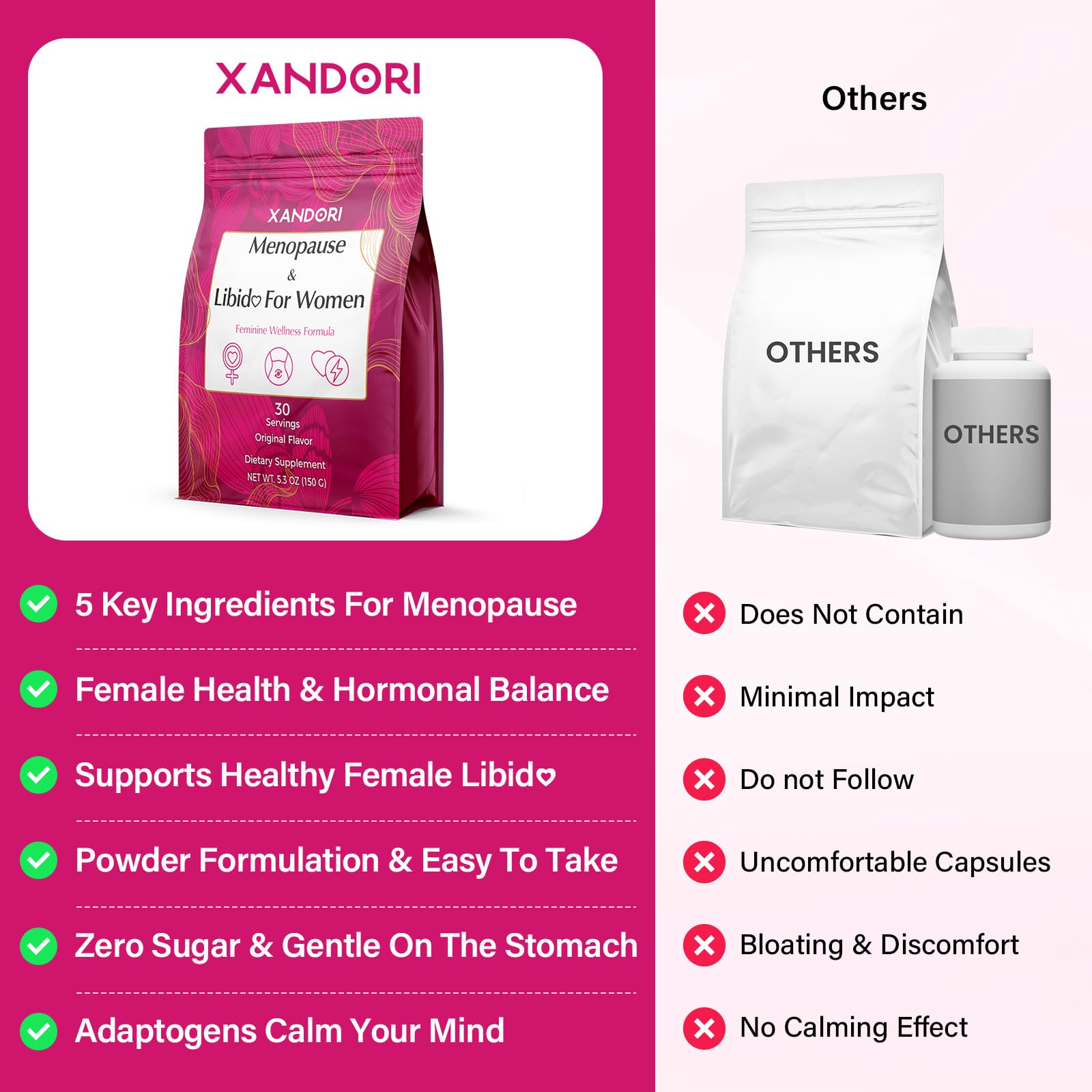 Menopause Supplements for Women, 10-in-1 Hormone Balance for Women, with Red Clover, Korean Ginseng, Shatavari - Menopause & Libisoothe Powder for Desire, Hot Flashes, Night Sweats & Mood - 5.3 Oz - Maple Wellness Supplements