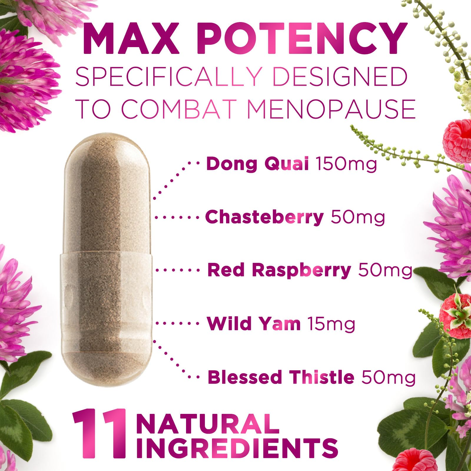 Menopause Supplements for Women - Complete Menopause Relief with Dong Quai & Black Cohosh - For Natural, Mild Hot Flash & Night Sweats - Hormone, Energy & Balance Support, Bottled in USA - 60 Capsules - Maple Wellness Supplements