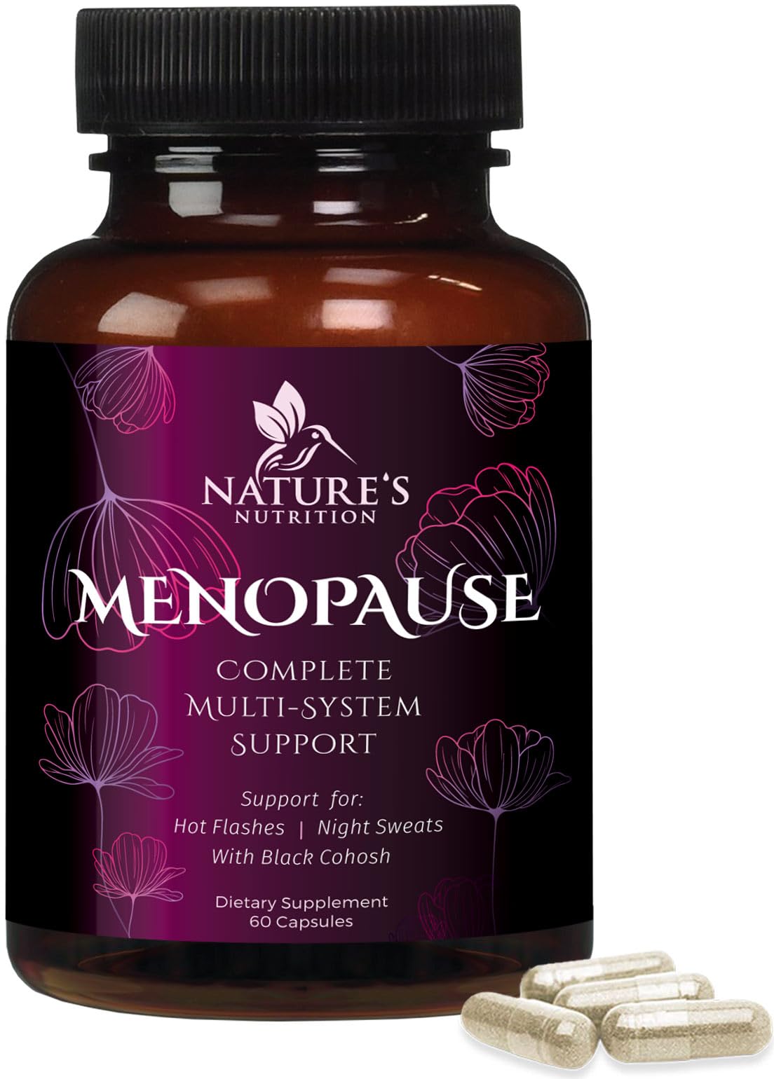Menopause Supplements for Women - Complete Menopause Relief with Dong Quai & Black Cohosh - For Natural, Mild Hot Flash & Night Sweats - Hormone, Energy & Balance Support, Bottled in USA - 60 Capsules - Maple Wellness Supplements