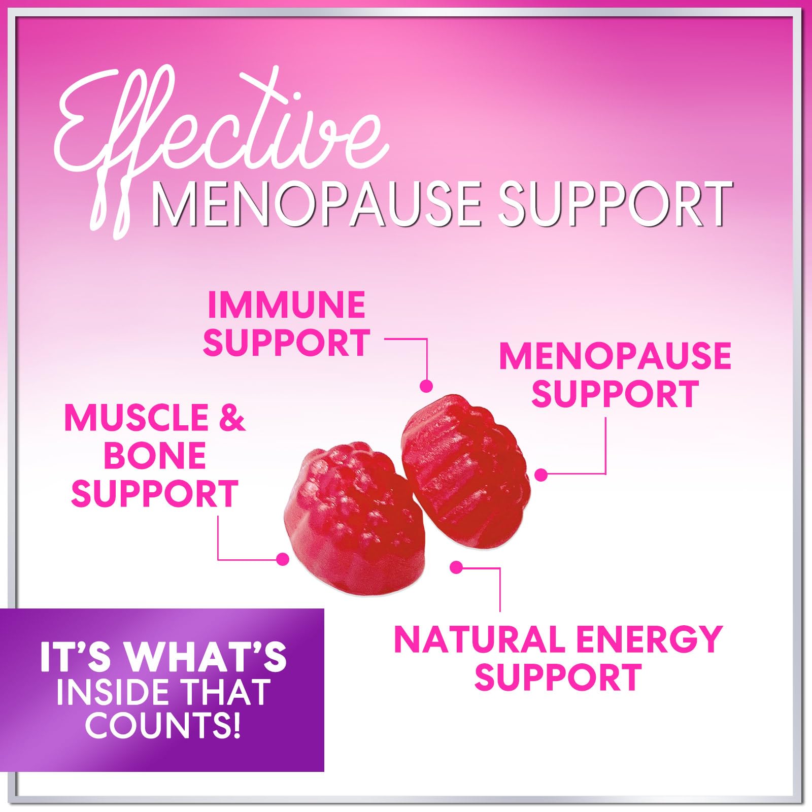 Menopause Supplements for Women - Complete Natural Mild Hot Flashes & Night Sweats Support, Multi Benefit Menopause Relief Gummy, Support for Balance & Energy, Gluten-Free & Non-GMO - 60 Gummies - Maple Wellness Supplements