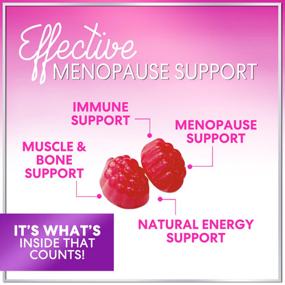 Menopause Supplements for Women - Complete Natural Mild Hot Flashes & Night Sweats Support, Multi Benefit Menopause Relief Gummy, Support for Balance & Energy, Gluten-Free & Non-GMO - 60 Gummies - Maple Wellness Supplements