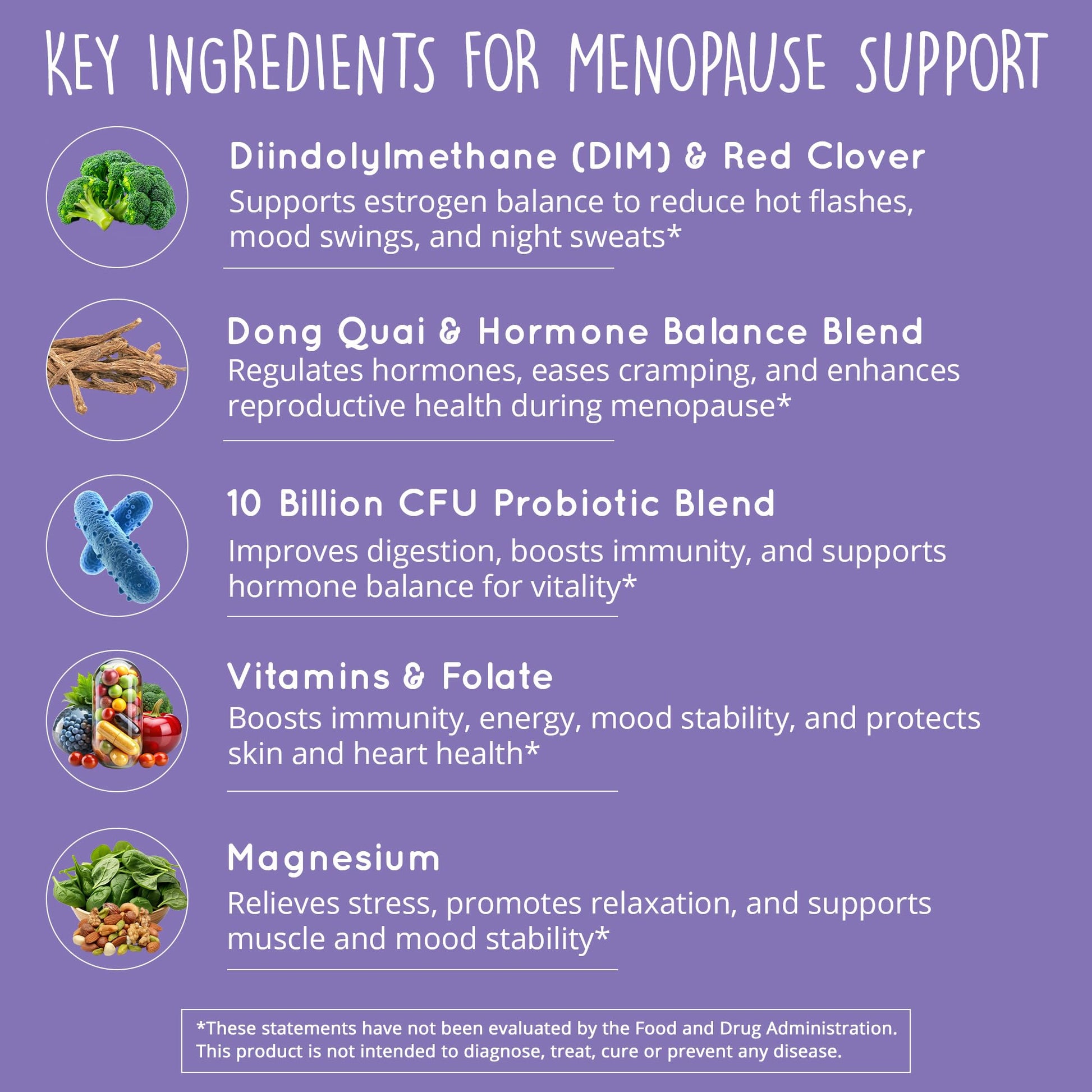 Menopause Supplements for Women – DIM Supplement + Probiotics | Estrogen Metabolism & Hormone Balance Support | Perimenopause Relief | Hot Flashes, Mood Swings & Night Sweats | Dong Quai | 60 Ct - Maple Wellness Supplements