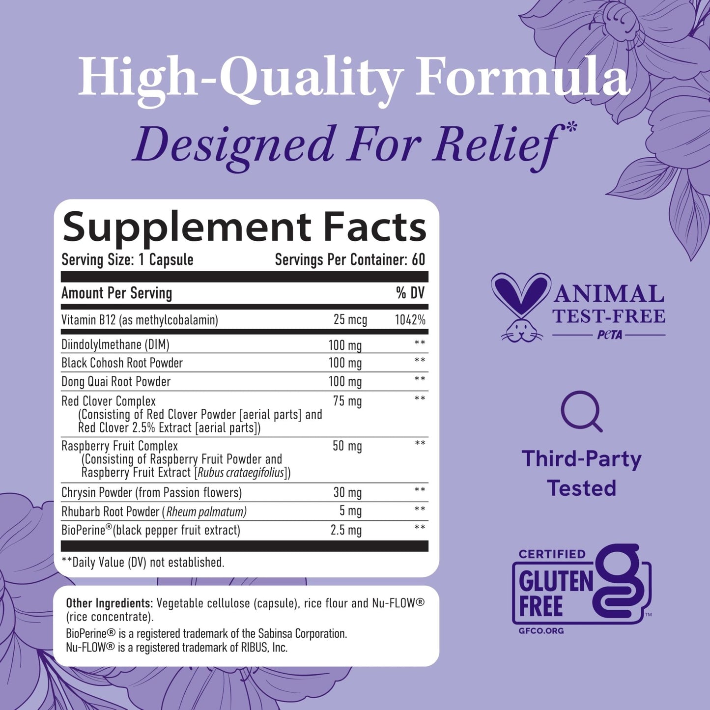 Menopause Supplements for Women Hot Flashes & Night Sweats | Hormone Balance, Menopause Relief for Women & Perimenopause Support | With Black Cohosh, DIM & Red Clover | 60 Ct (2 Month Supply) - Maple Wellness Supplements
