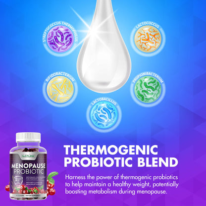 Menopause Supplements for Women - Menopause Probiotic Gummy - Women’s Menopause Relief for Hot Flashes, Night Sweats & Mood Swings with Black Cohosh & Cranberry - Non-GMO, Vegan - 60 Gummies - Maple Wellness Supplements