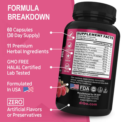 Menopause Supplements for Women Support Pills - Natural Menopause Relief for Hot Flashes, Night Sweats & Mood Swings with Dong Quai, Chasteberry & Black Cohosh - Hormone Balance for Women Supplement - Maple Wellness Supplements