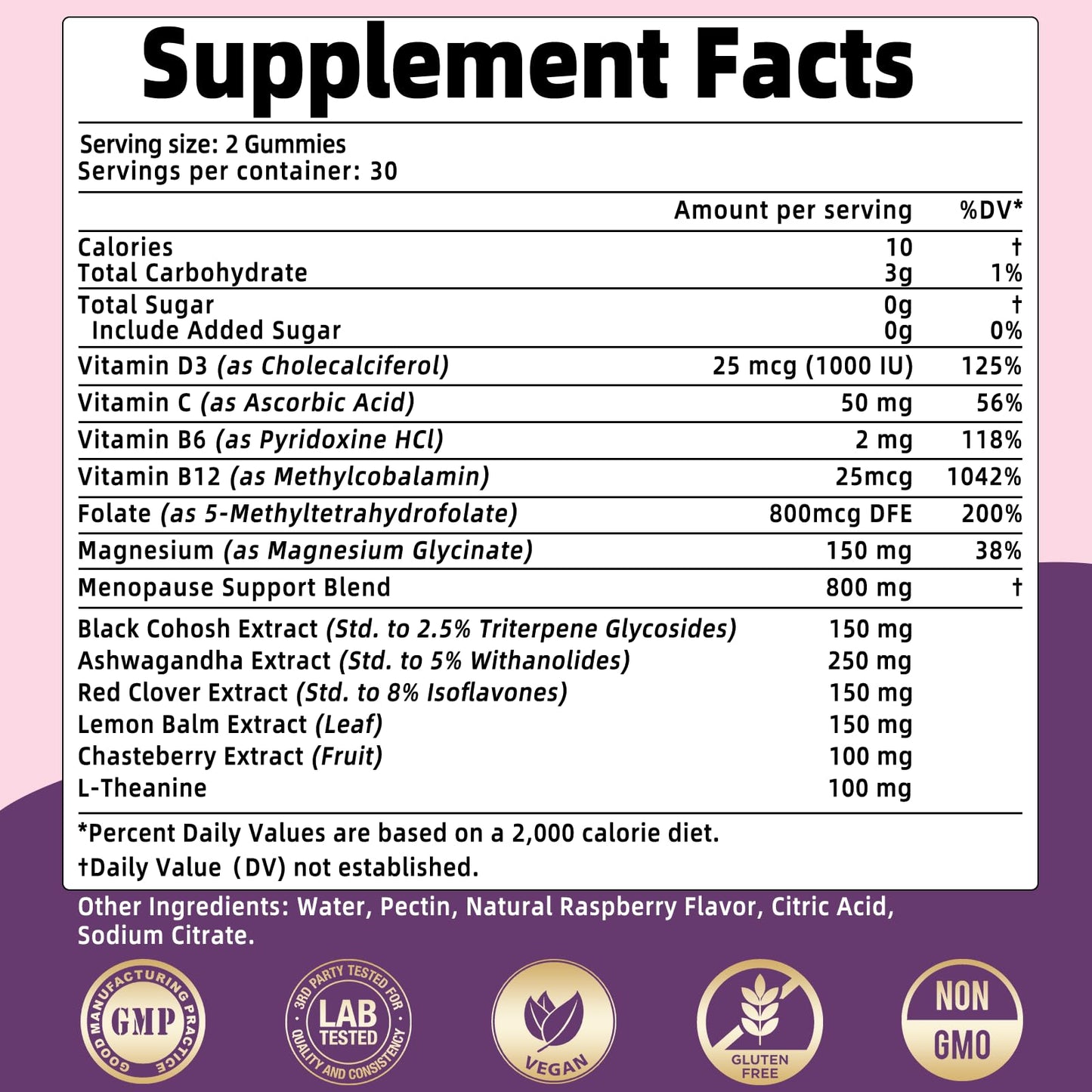 Menopause Supplements for Women with Black Cohosh, Menopause Relief Sugar Free Gummies for Hot Flashes, Natural Female Hormone Balance & Ashwagandha, Magnesium for Night Sweats, Mood Swings, 60 Count - Maple Wellness Supplements