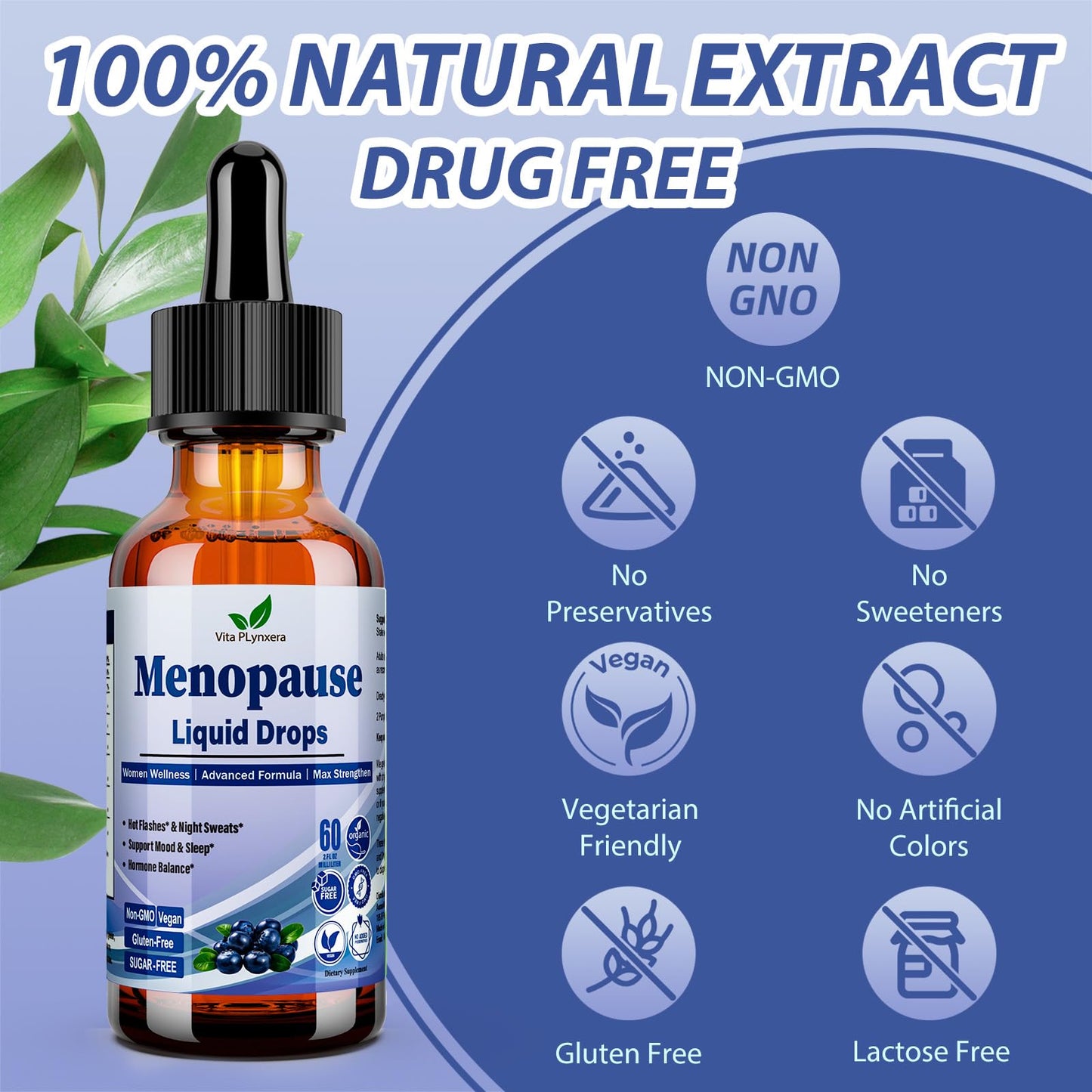 Menopause Supplements Liquid Drops, 8-in-1 Menopause Vitamin w. Black Cohosh, Ashwagandha, D3 B6 Multivitamin for Hot Flash, Night Sweats, Hormone Balance & Mood Support for Women Over 40 - Maple Wellness Supplements
