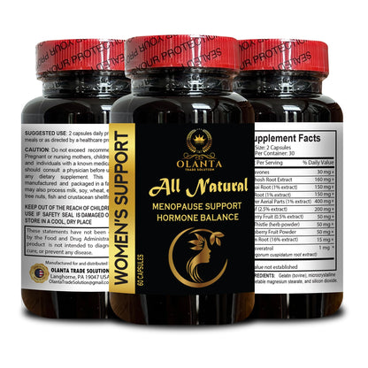 MENOPAUSE SUPPORT SUPPLEMENT - Perimenopause Supplements Women for Hot Flashes, Menopause Support, Supplement for Women Supports Hormone Balance with Black Cohosh - 1 Bottle 60 Capsules - Maple Wellness Supplements