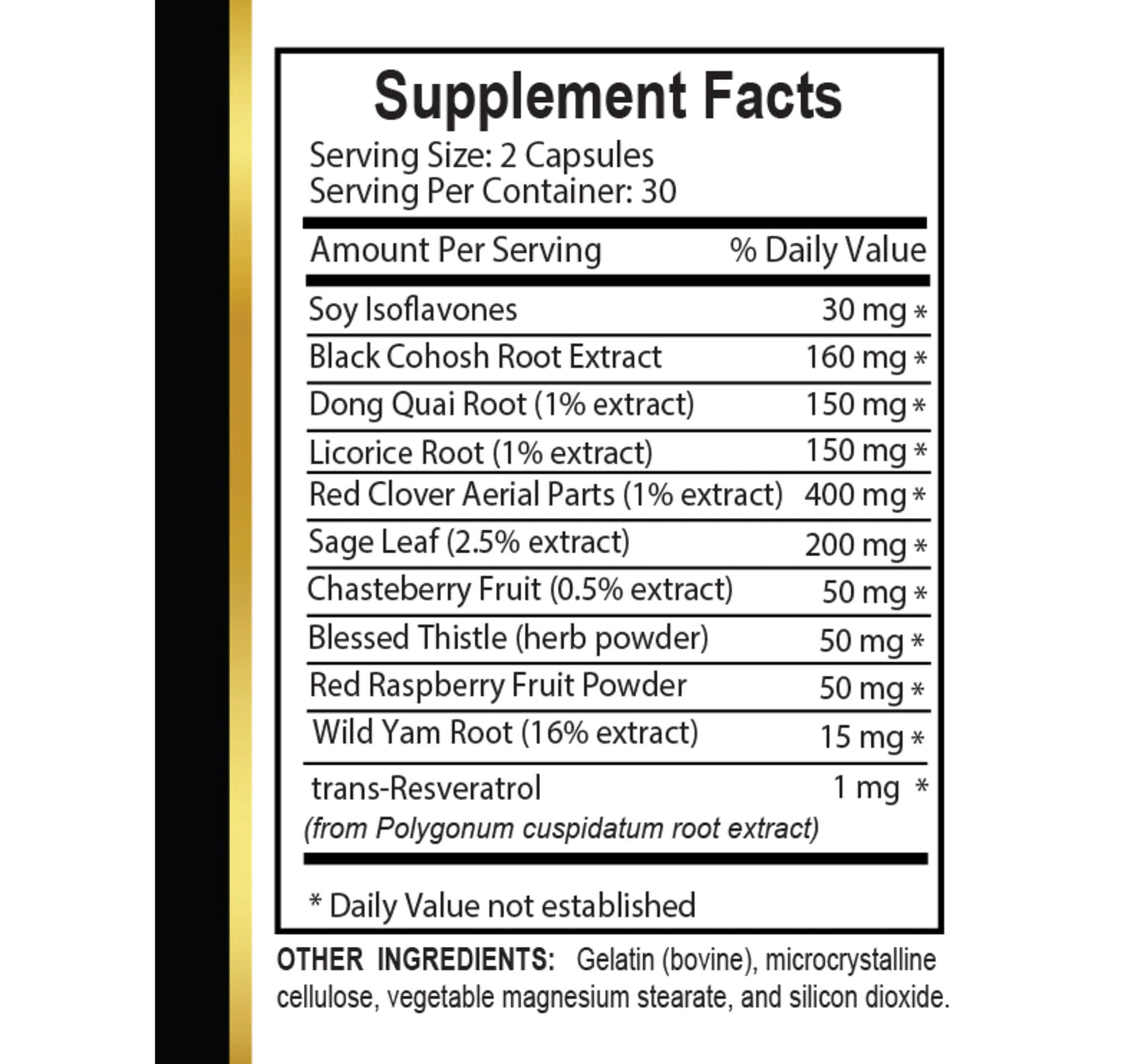MENOPAUSE SUPPORT SUPPLEMENT - Perimenopause Supplements Women for Hot Flashes, Menopause Support, Supplement for Women Supports Hormone Balance with Black Cohosh - 1 Bottle 60 Capsules - Maple Wellness Supplements