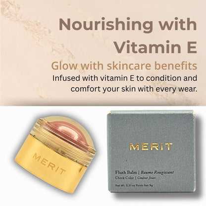 MERIT Flush Balm Cream Blush – Archival Cool Mauve | Hydrating Radiant Cheek & Lip Tint Stick with Vitamin E | Lightweight, Buildable, Vegan & Cruelty-Free Blush - Maple Wellness Supplements