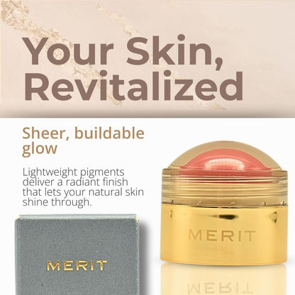 MERIT Flush Balm Cream Blush – Lusitano Soft Peach | Hydrating Radiant Cheek & Lip Tint Stick with Vitamin E | Lightweight, Buildable, Vegan & Cruelty-Free Blush - Maple Wellness Supplements