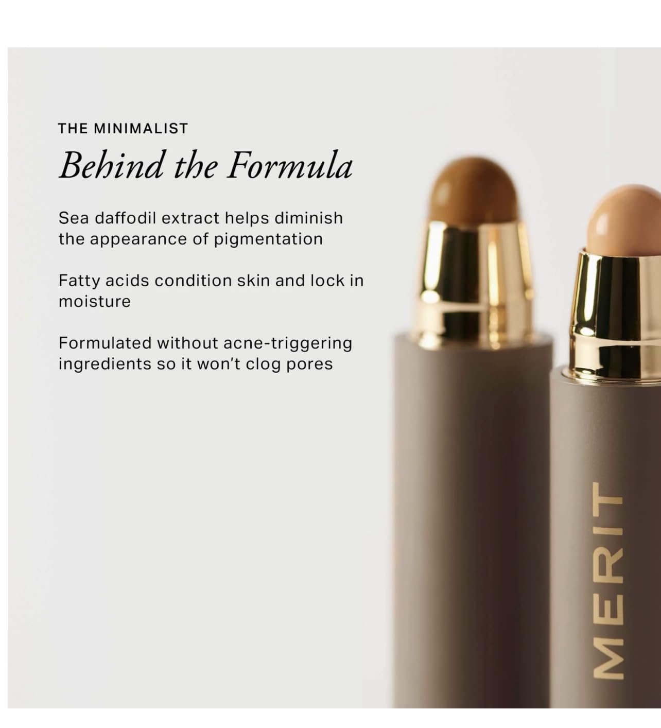 MERIT The Minimalist Perfecting Complexion Foundation and Concealer Stick Camel - Maple Wellness Supplements